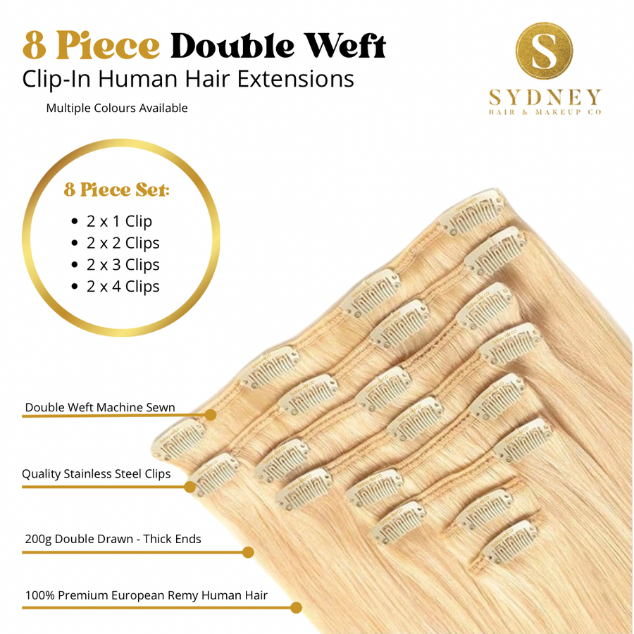Clip In Hair Extensions 8 Pieces 200g (Pre Order)