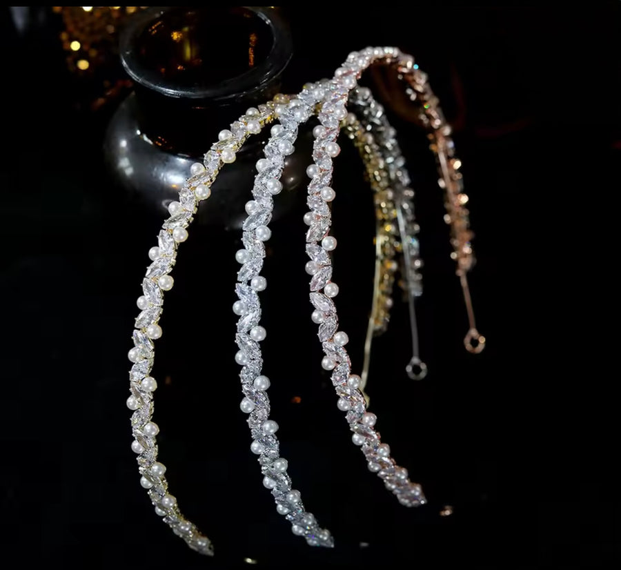 Evie Bridal Headband Gold