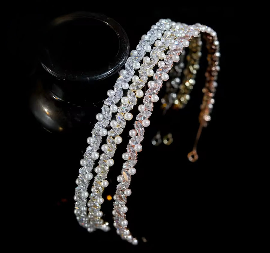 Evie Bridal Headband Gold