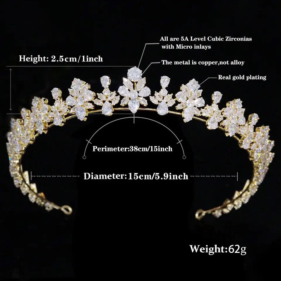 Seraphina Bridal Crown Gold