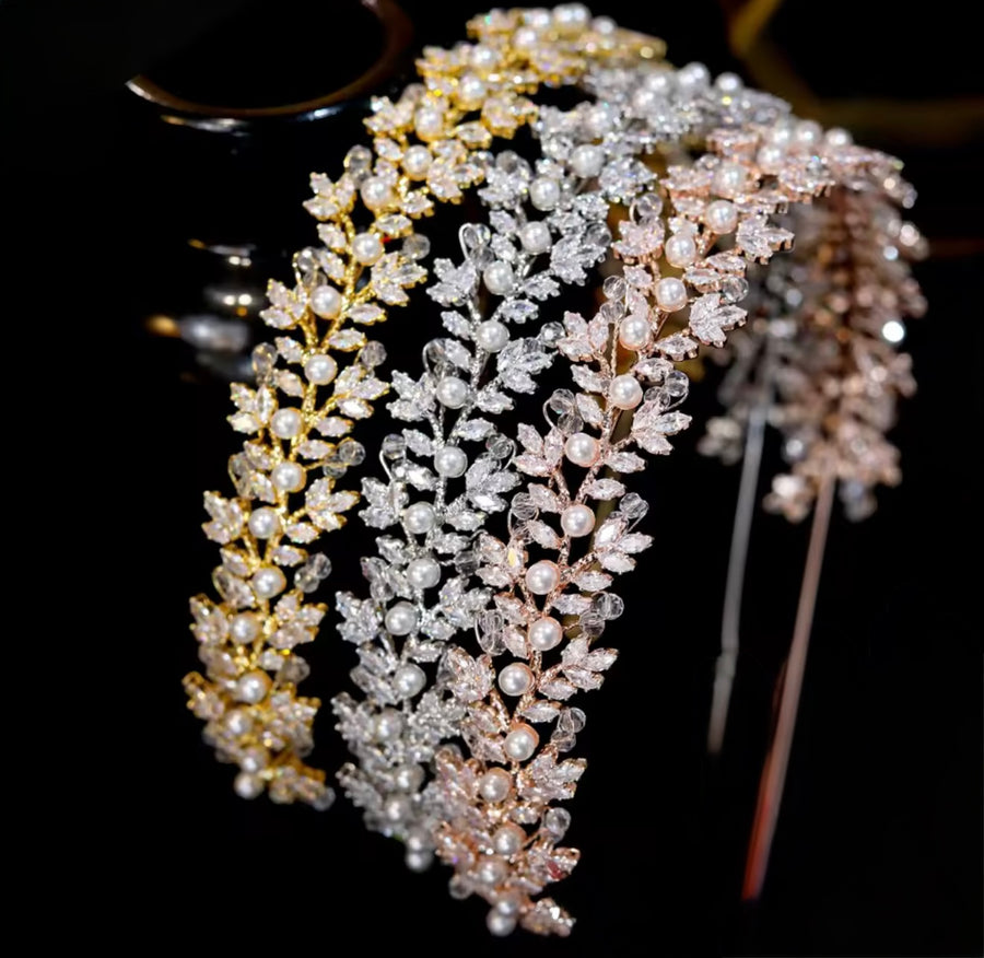 Siena Bridal Headband Rose Gold