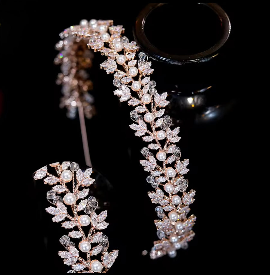 Siena Bridal Headband Rose Gold
