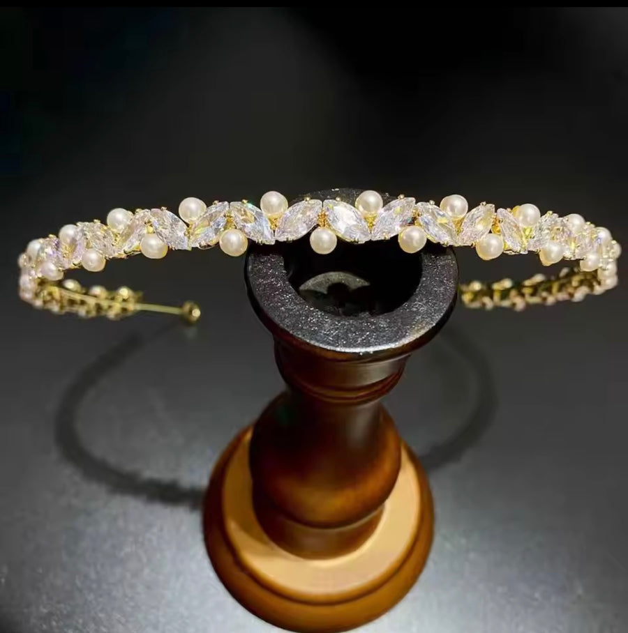 Evie Bridal Headband Gold