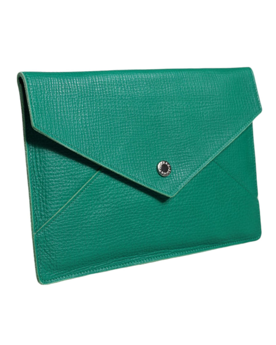 Dolce & Gabbana Women's Green Leather Handbag Clutch Mini Purse Pouch Tablet Case - One Size