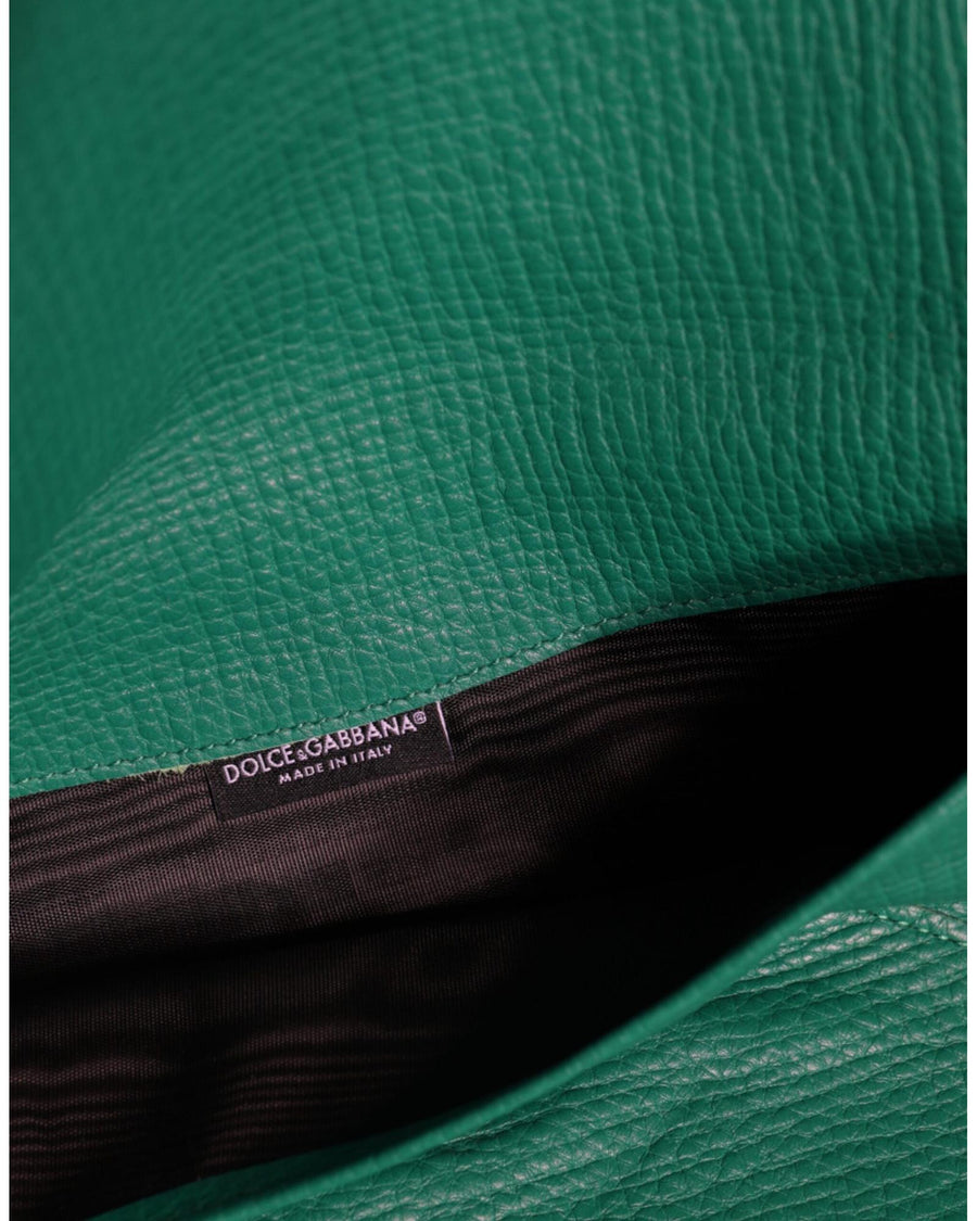 Dolce & Gabbana Women's Green Leather Handbag Clutch Mini Purse Pouch Tablet Case - One Size